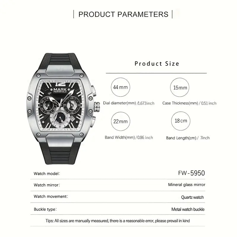 Mark Farewell Luxury Multifunctional Sports Chronograph Watch