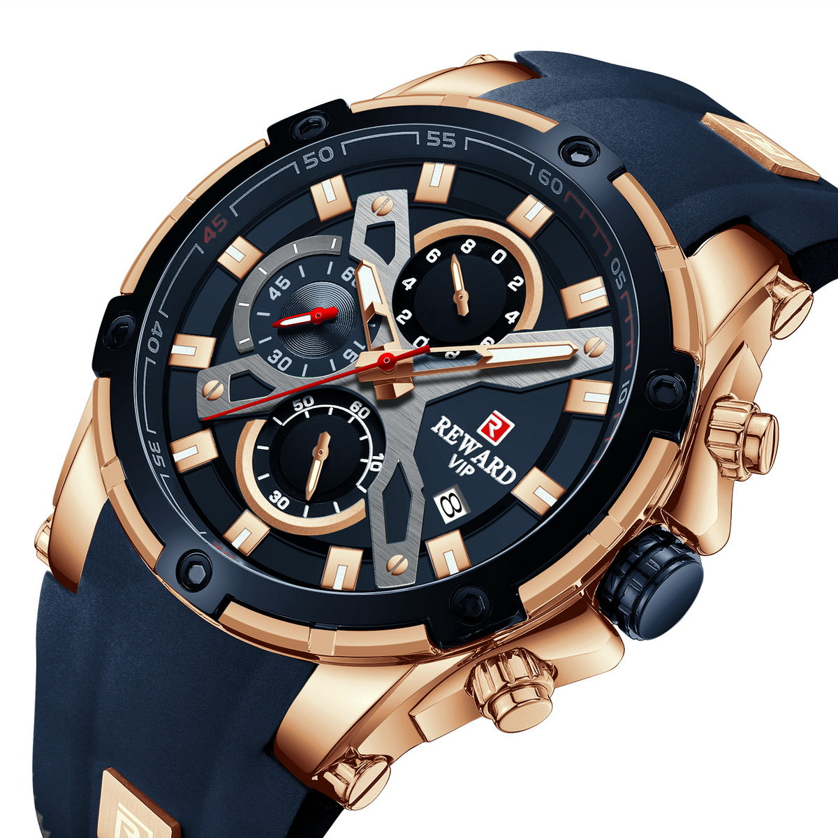 EWARD Men's Sport Silicon Bracelet Watch Chronograph
