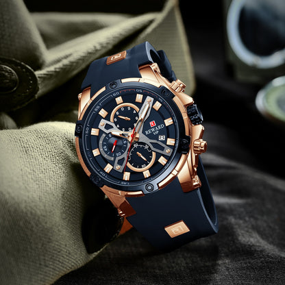 EWARD Men's Sport Silicon Bracelet Watch Chronograph